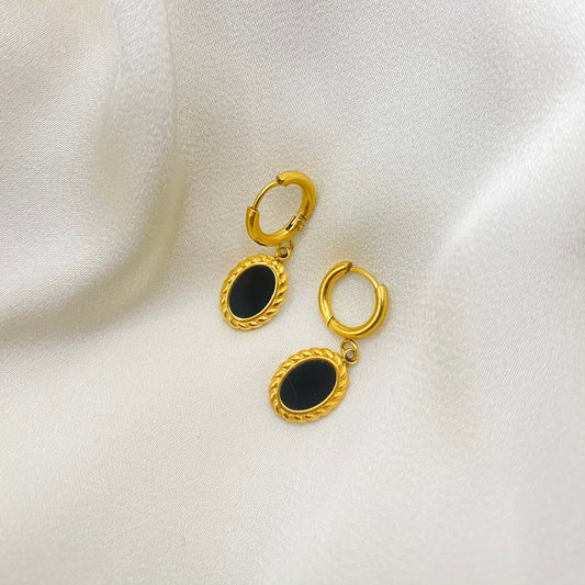 Black & Gold Swirl Earrings