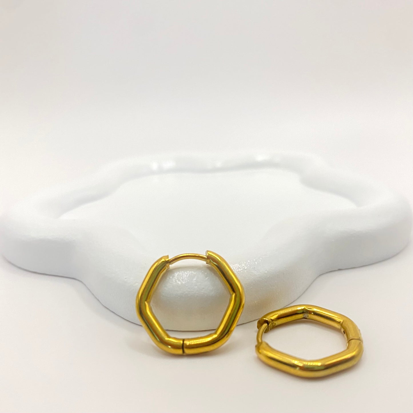 Hexagon hoop Earrings