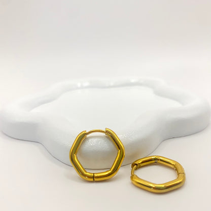 Hexagon hoop Earrings