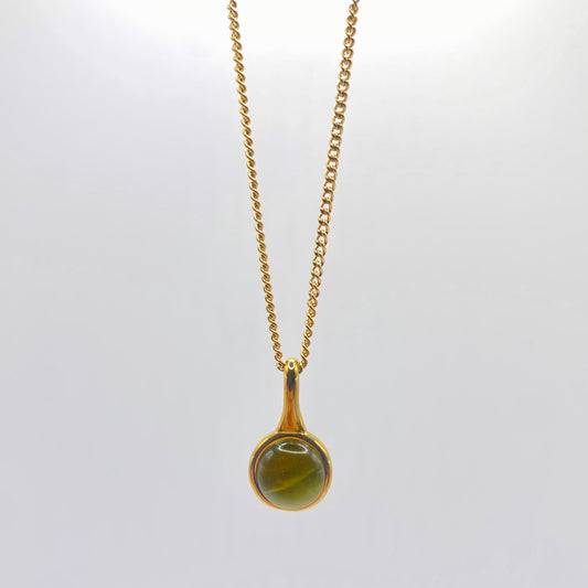 Olive Circle Pendant Necklace