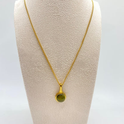 Olive Circle Pendant Necklace